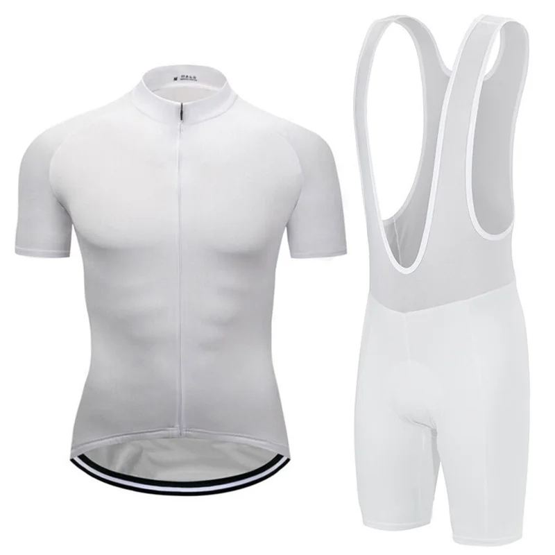 Pro White Cycling Jersey Set, MTB Kit, Breathable, Quick-Dry, Bib Short, Bicycle Uniforms, Tops, Sports Wear, Outdoor Bike Suit