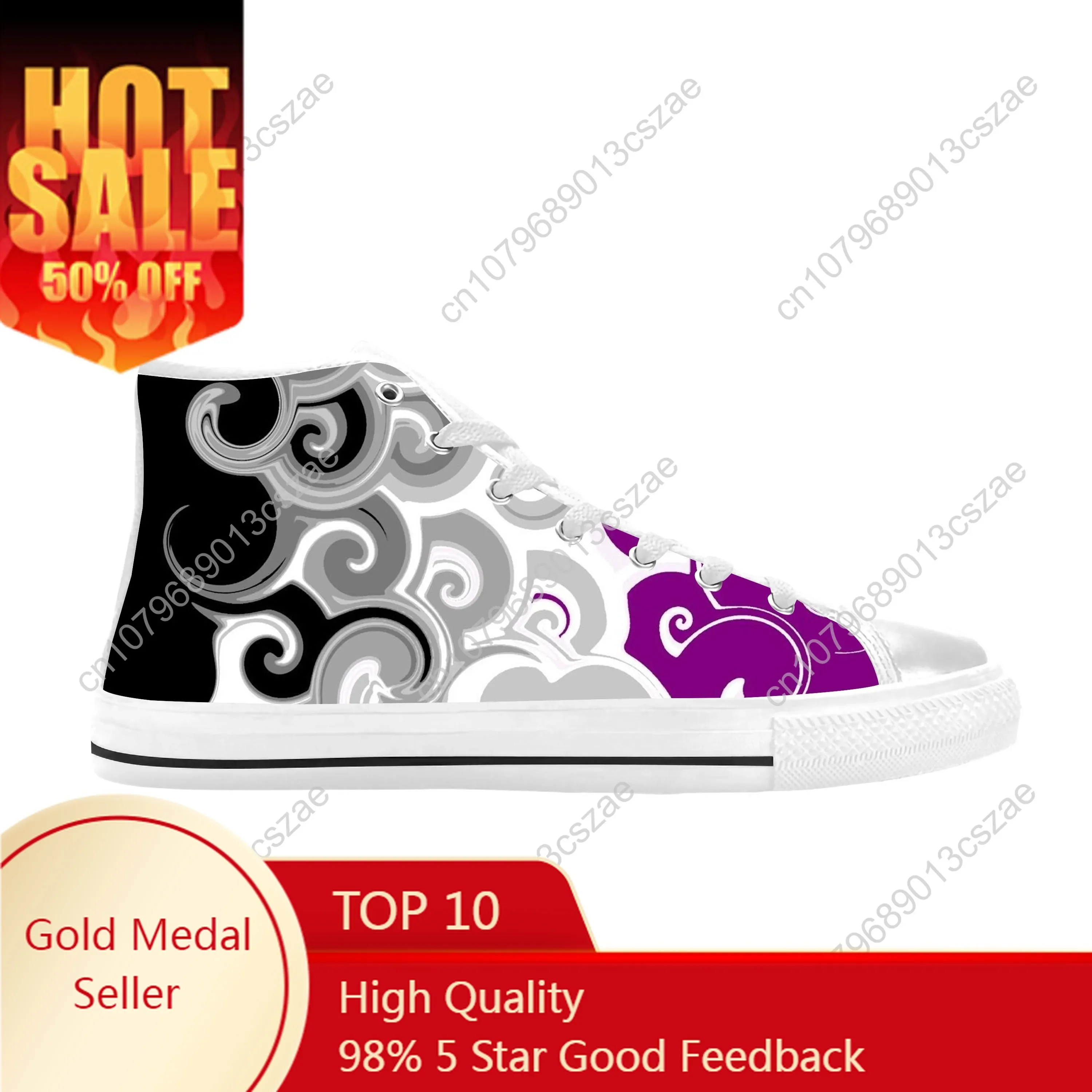 

Asexual Pride Ace Flag Asexuality Aromantic Funny Casual Cloth Shoes High Top Comfortable Breathable 3D Print Men Women Sneakers