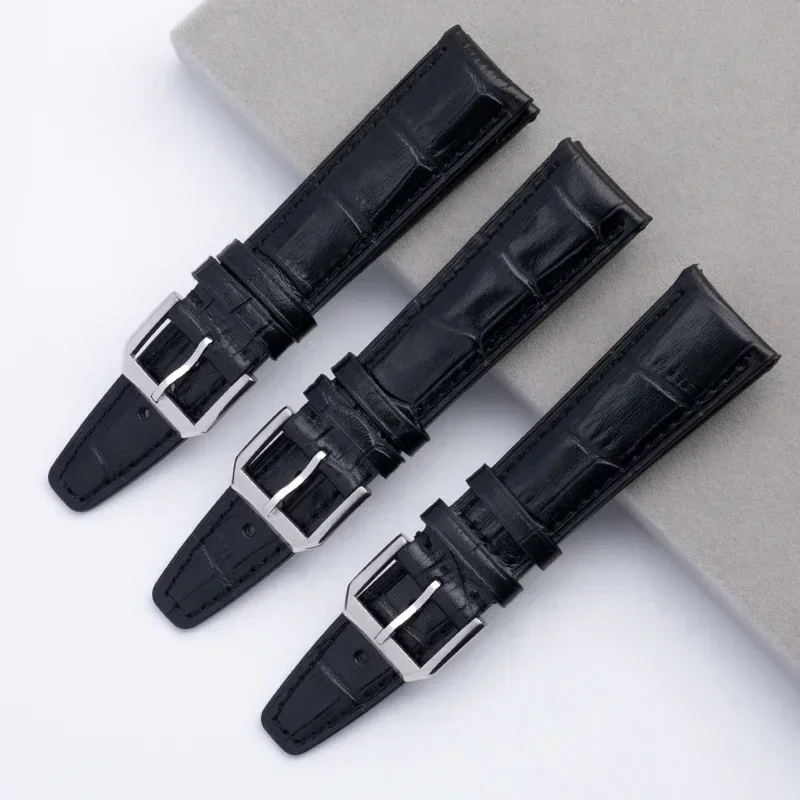 Black  Bamboo  Watchband For IWC Strap 20/21/22mm For Portugieser Porotfino Family PILOT'S Wristband Accessories