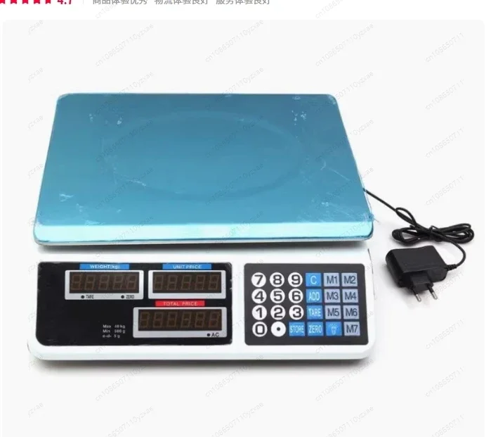 Y Stainless Steel Electronic Scale Food Meat Counting Weighing Scale Price Computing Scale Store Supermarket Rechargeable