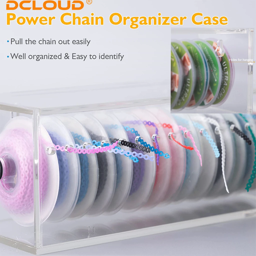 DCLOUD Dental Arcylic Dispenser Power Chain Placer Organizer Orthodontic Ligature Tie Box Ortho Elastic Chain Storage Box Holder