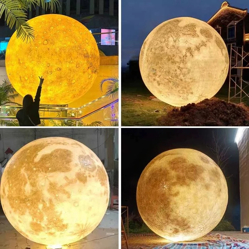 3D modeling large moon lamp bar restaurant planet floor lamp outdoor waterproof scenic lawn decoration moon - Image 2