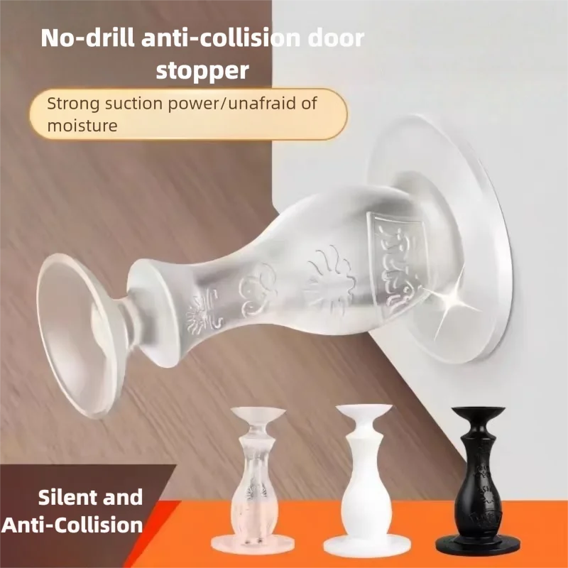 Fermaporta in silicone Muto anti-collisione Pad Fermaporta Paraurti Protezione da parete senza perforazione Buffer da parete per porta Miglioramento della casa