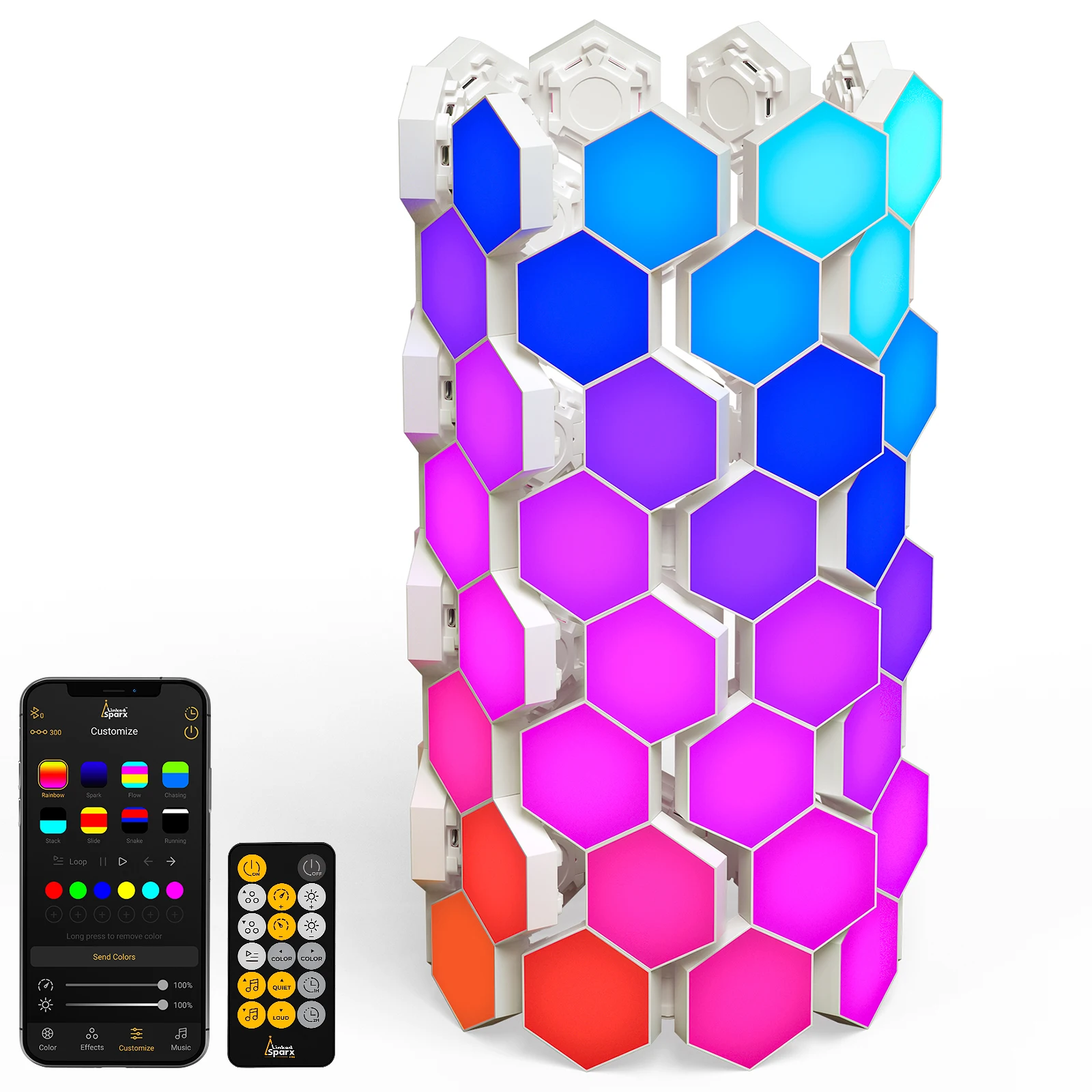 Smart Home 3D Cylindrical Creative DIY Honeycomb Modular RGB Hexagonal Led Gaming Light