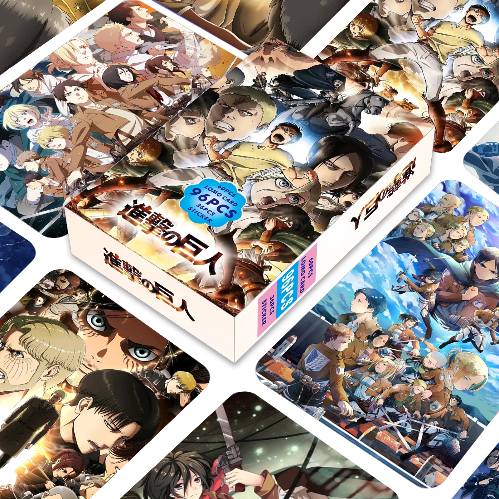 

Attack On Titan Lomo Card One Piece 1pack/96pc Mini Japanese Anime Sticker Card Games Postcard Message Photo Gift Collection Toy