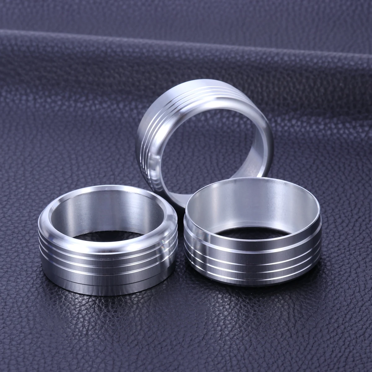 

3pcs Air Condition Knob Covers Anodized Aluminum Decorative Button Ring Seal Durable For STI Impreza
