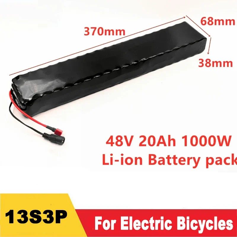 

20Ah 48V 13S3P Rechargeable Lithium-ion Battery Pack, Suitable for 1000w Electric Bicycles, Scooters, 18650 Lithium Batteries