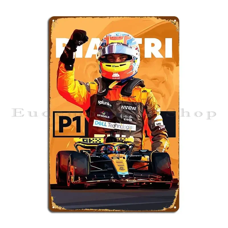 Oscar Piastri Low Poly Metal Plaque Party Plates Cinema Classic Create Party Club Tin Sign Poster