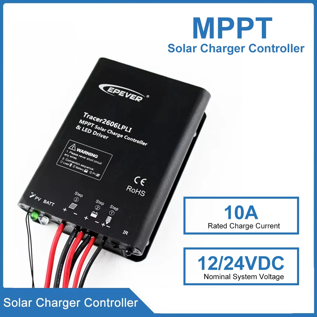 

EPEVER Tracer2606LPLI Tracer2610LPLI Waterproof MPPT Solar Charge Controller 10A With Infrared Wireless Communication Design