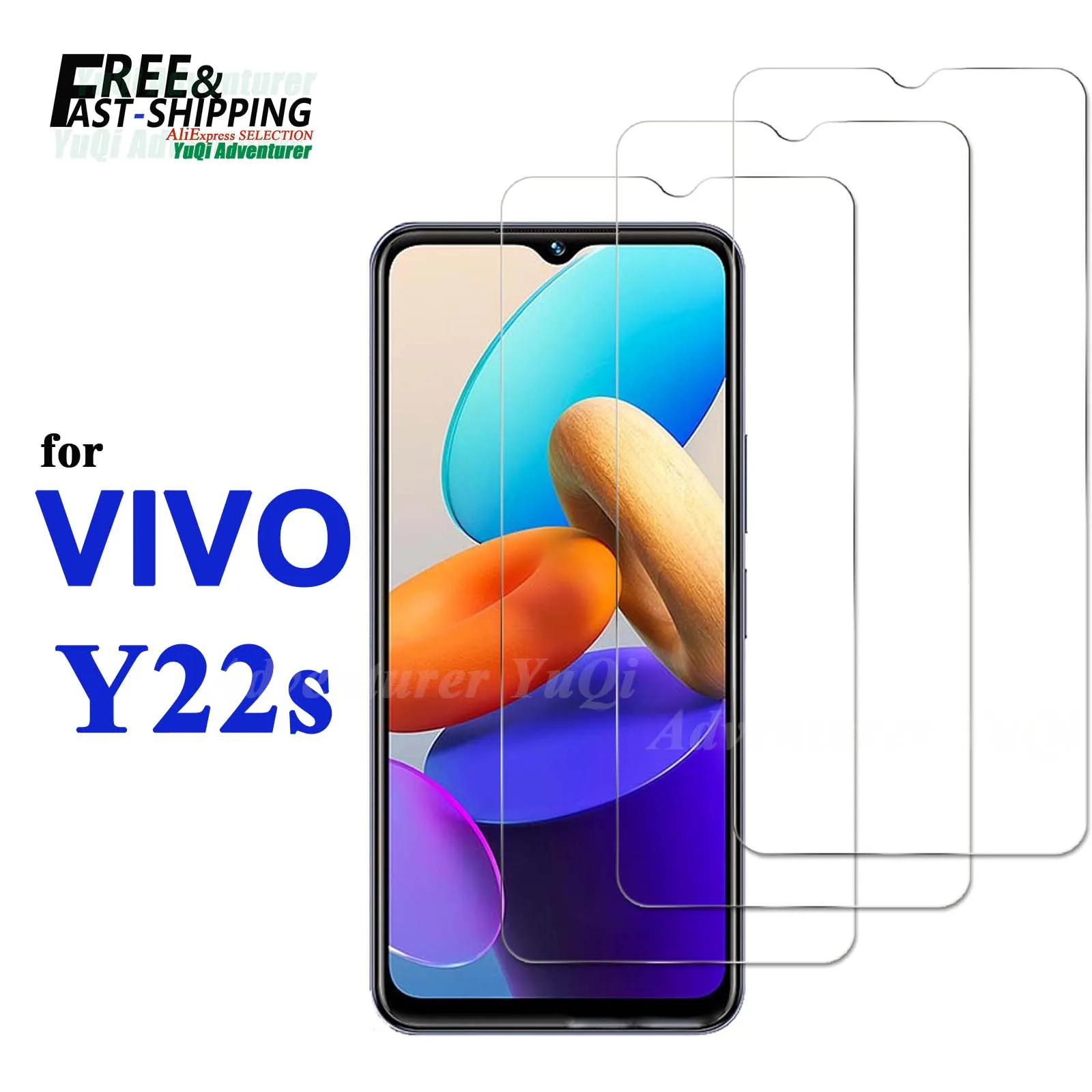 Screen Protector For VIVO Y22s, Tempered Glass HD 9H Hight Aluminum Anti Scratch Case Friendly High Aluminum