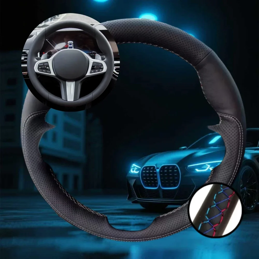 

Customized Car Steering Wheel Cover For BMW M Sport G30 G31 G32 G20 G21 G14 Non-Slip Car Accessories Hand-sewn Steering Wrap