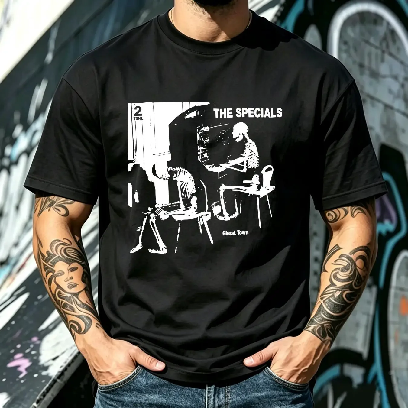 washed T Shirt The Specials ghost town 2tone ska reggae music long or short sleeves vintage Washed Slightly