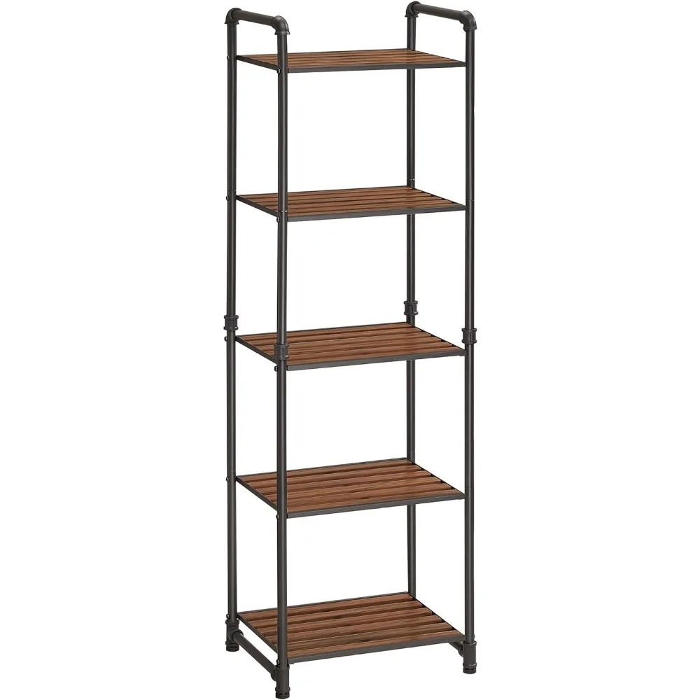 

VASAGLE Bathroom Shelves, 5-Tier Storage Rack, Plant Flower Stand, 15.6 x 12.2 x 51 Inches, for Living Room, Balcony, Kitchen