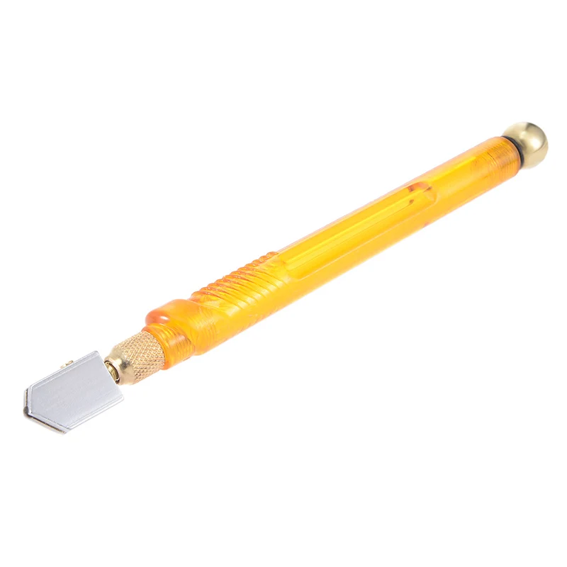 6mm-12mm cortador de vidro cortador de diamante cabeça lâmina de aço ferramenta de corte lápis estilo alimentação de óleo alça de plástico 180mm manual ferramenta