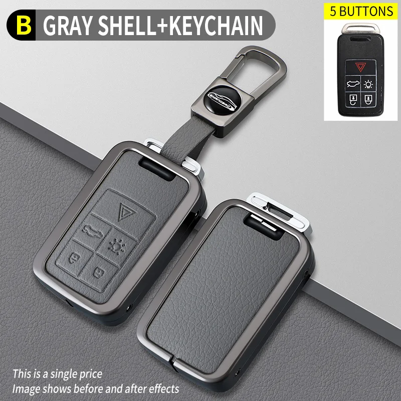 Zinklegering auto sleutelhoes hoesje houder sleutelhanger voor Volvo S60 S80 V60 XC60 XC70 S60L S80L V40 XC90 Volledige bescherming accessoire