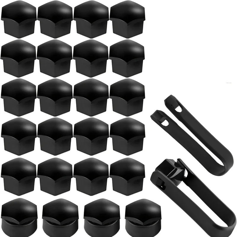 26Pcs Universal 17mm Plastic Car Wheel Nut Covers Bolt Cap Tire Screw Cap Wheel Hub Decorative Shell Nut Protective Cover
