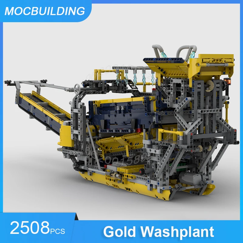 MOC Building Blocks Gold Washplant Double Screen Shaker Deck Goldwaschanlage DIY Assemble Bricks Collection Toys Gifts 2508PCS