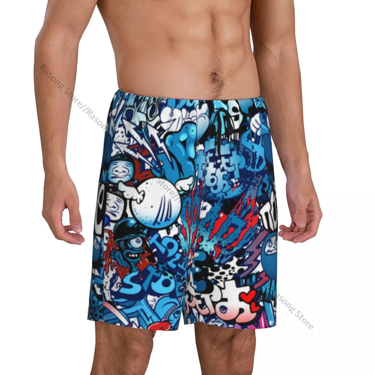 Pyjama de Nuit Décontracté pour Adolescent, Vêtement avec Image de Graffiti Mural de Rue, Coloré, pour Homme