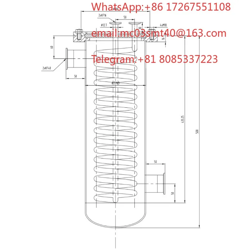 Custom 316L 2205 904L Stainless Steel Cooling Coil, Vacuum Cold Trap Heat Exchanger Condenser, Corrosion Resistant Spiral Tube