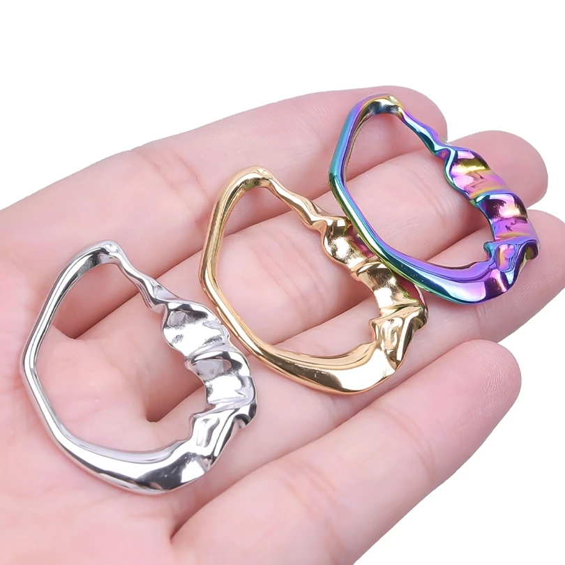 7pcs Brief Fashion Irregular Geometry Gold Plated Pendant No Fading Stainless Steel Pendants Used To Making Diy Necklace Bulk