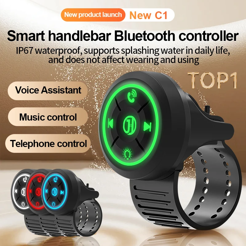 AliExpress UK ticify Universal Bluetooth 5.3 Remote Control Waterproof Wireless Media Controller for Helmet Earphone Motorcycle Bike Handlebar