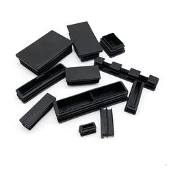 6/10/20pc Black Rectangular Pipe Tube Cap Plastic Blanking End Insert Plugs Caps Furniture Leg Anti Slip Feet Protector Pad