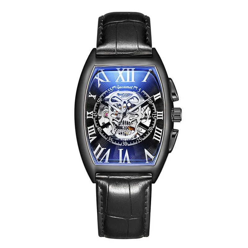ساعة UTHAI M10 العصرية للرجال على شكل جمجمة مجوفة بالكامل ساعة ميكانيكية أوتوماتيكية هدية على مدار الساعة الرائعة، ساعات للرجال #5