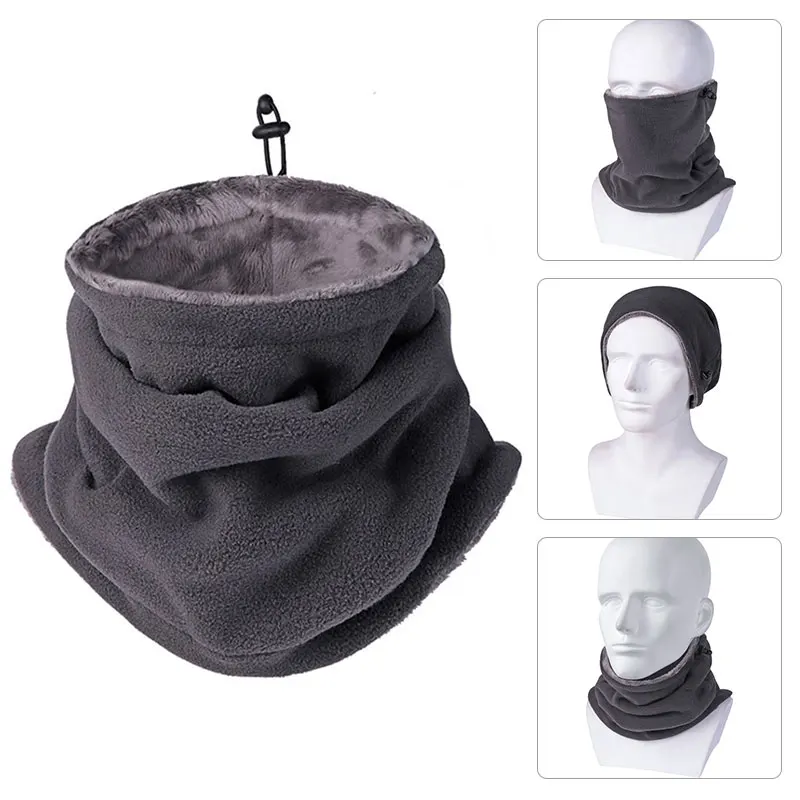 Winter Neck Warmer Thermal Fleece Motorbike Thick Tube Gaiter Face Scarf Windproof Men Women Bandana Cycling Outdoor Headband