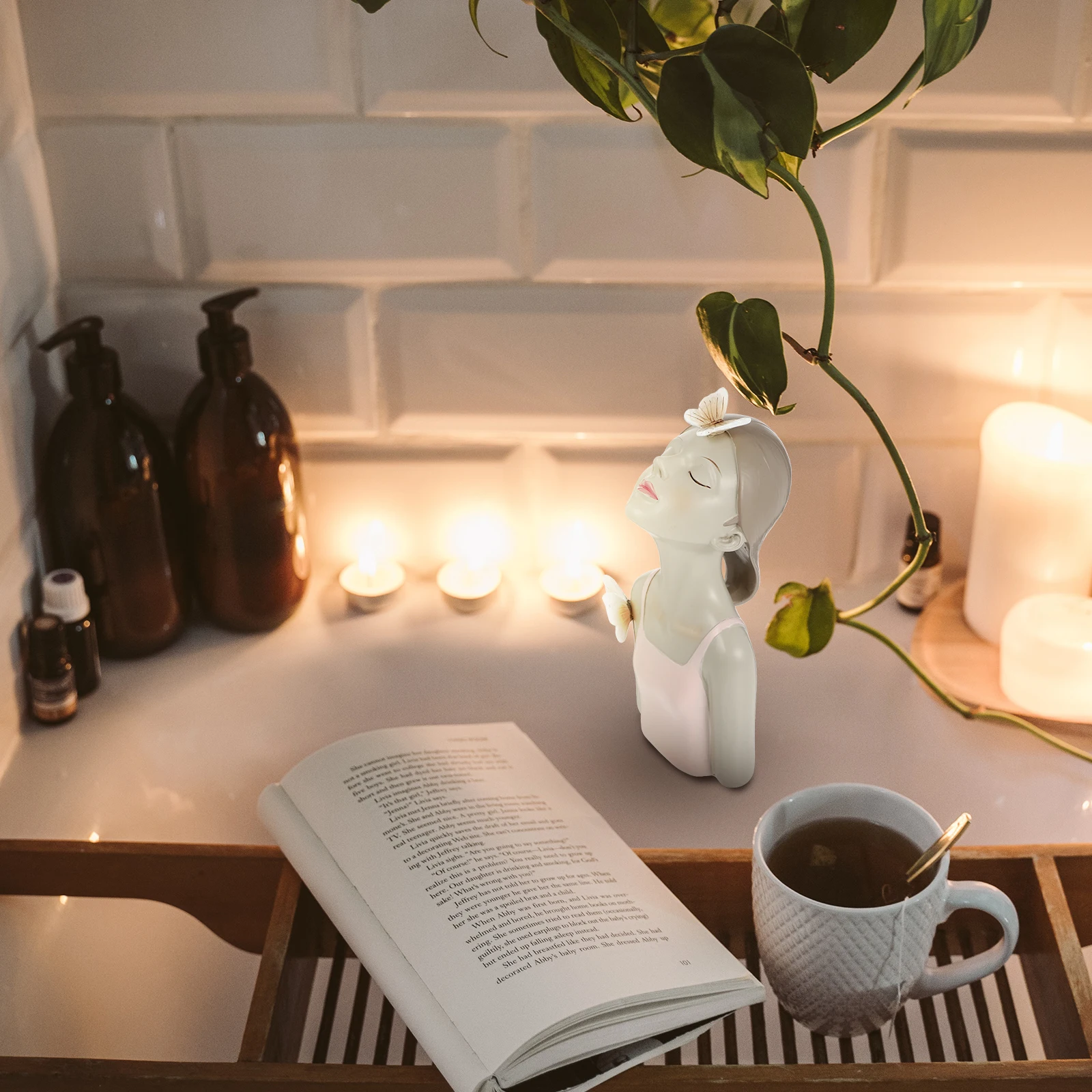 

1Pcs Butterfly Figure Sculpture Girl Resin Craft Home Desktop Ornament Decorative Statue Girl Statue Adornment Resin Crafts