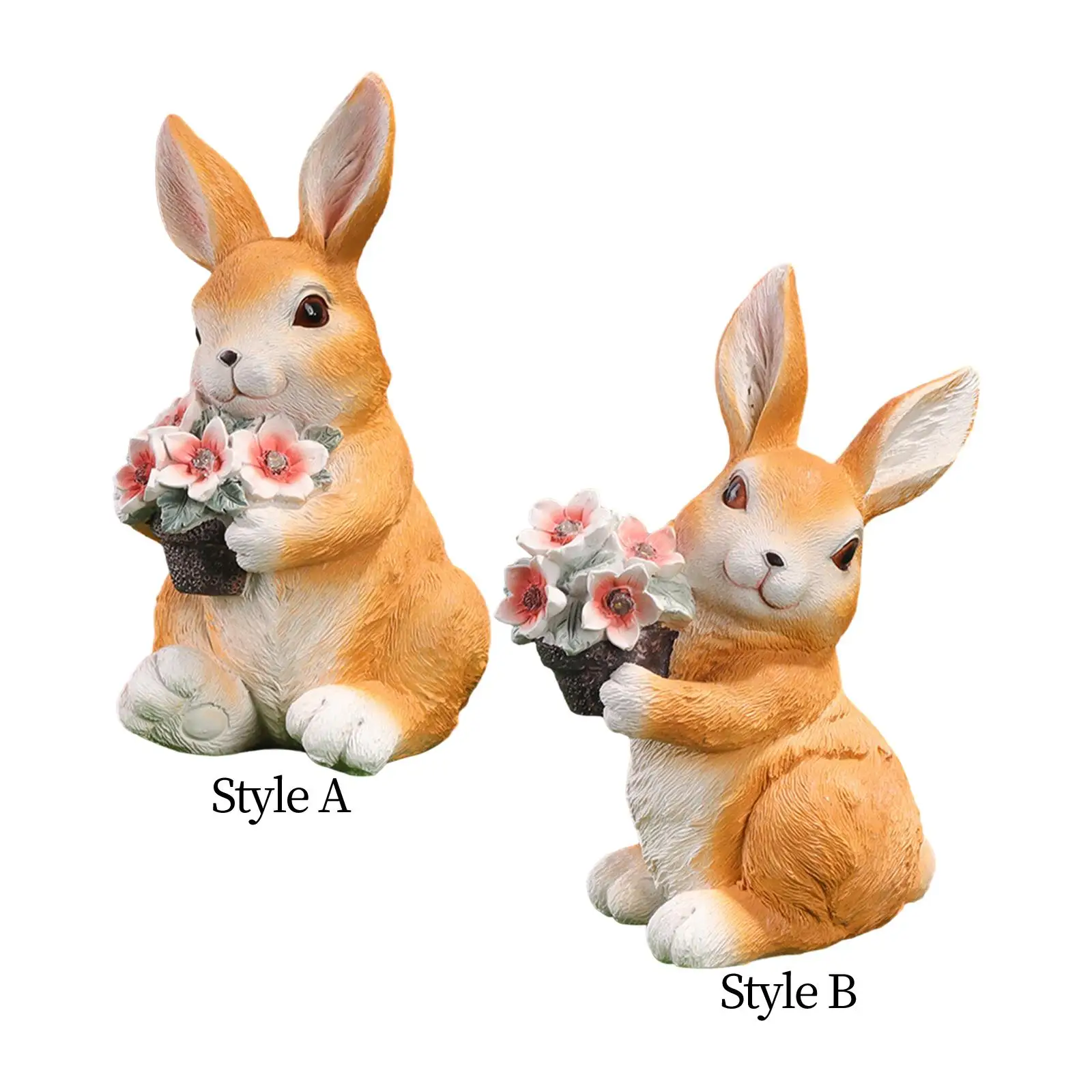 

Garden Rabbit Statue Outdoor Art Landscape Ornament for Backyard Gifts Parks