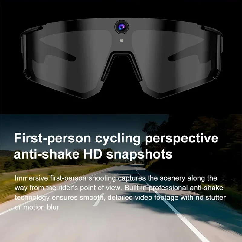 Outdoor Vlog Smart Glasses 4K HD Video Recording Bluetooth Music Call AI Voice Assistant Sport Eyewear for Cycling Ski Adventure