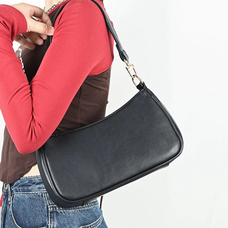 Hobo-Kettenriemen-Umhängetasche, Vintage Leichte Casual Handtasche, Einfarbige Pendler-Arbeits-Reise-Damentasche – Detail 7