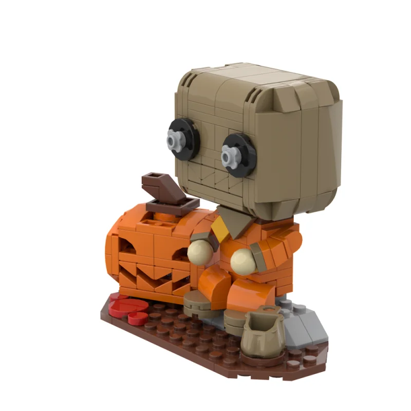 MOC Horror Movie Pumpkin Lantern Doll Model Building Blocks Supernatural Halloween Trick\'r Treat Action Figure Brick Toy Gift