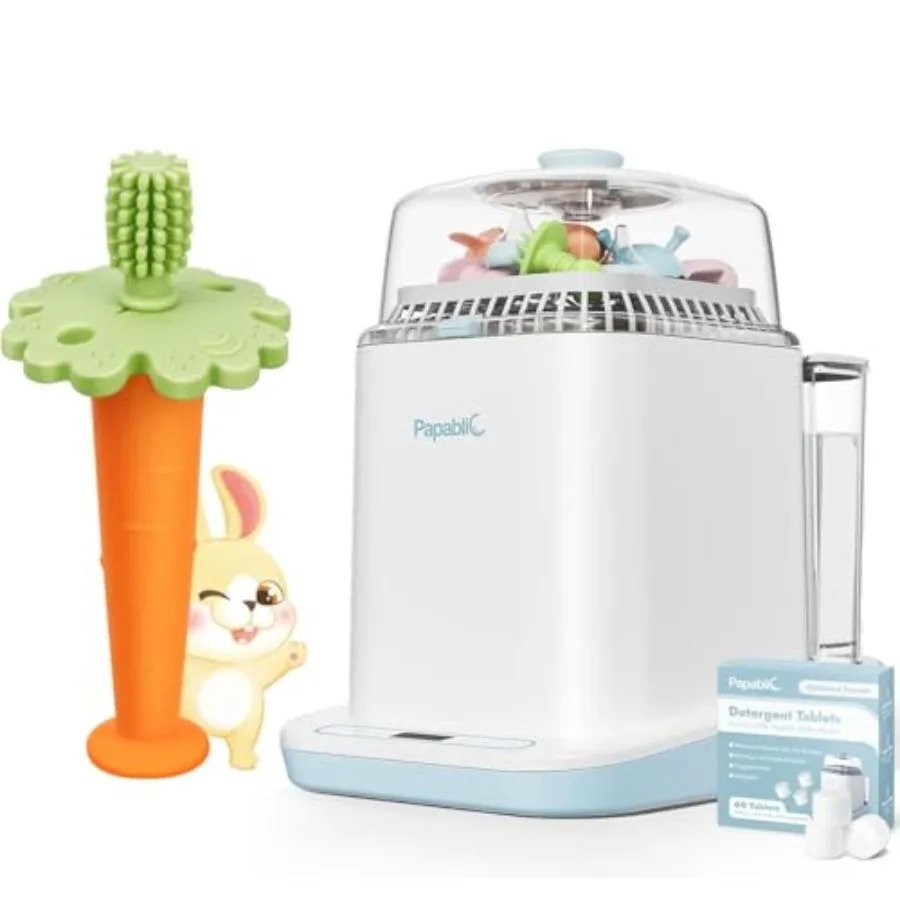 

Многофункциональный прибор Papablic: зубная щетка, прорезыватель и очиститель для бутылочек для ухода за полостью рта младенцев, с мягкими силиконовыми щетинками, безопасный, из нетоксичных материалов