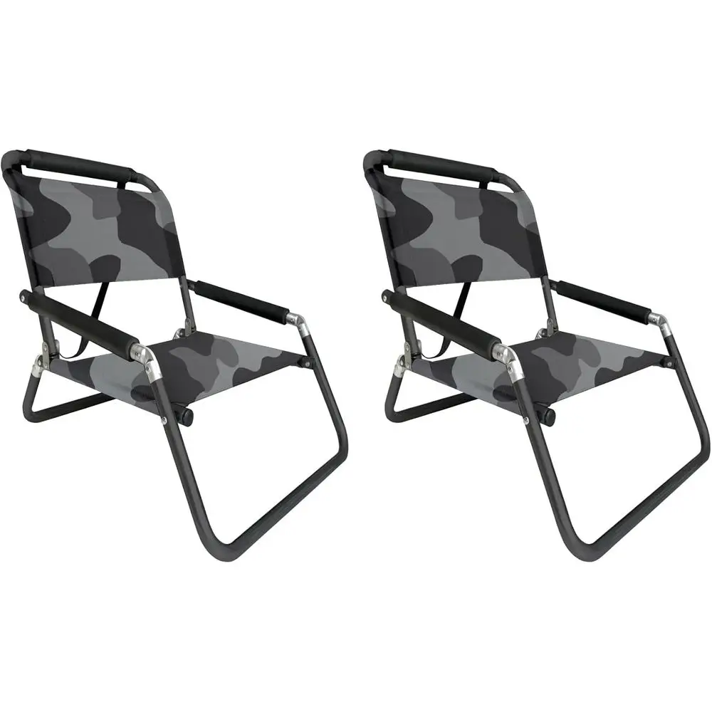 

Camo Patterned XL Beach Chairs Set - Water-Resistant with Carry Straps
