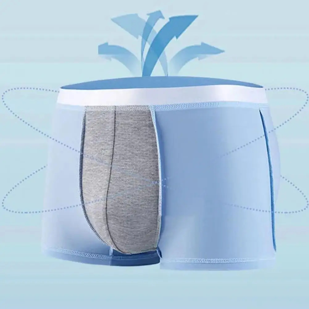 4Pcs U Convex Mid-rise Elastic Waistline Men Panties Smooth Ice Silk Seamless Shorts Briefs