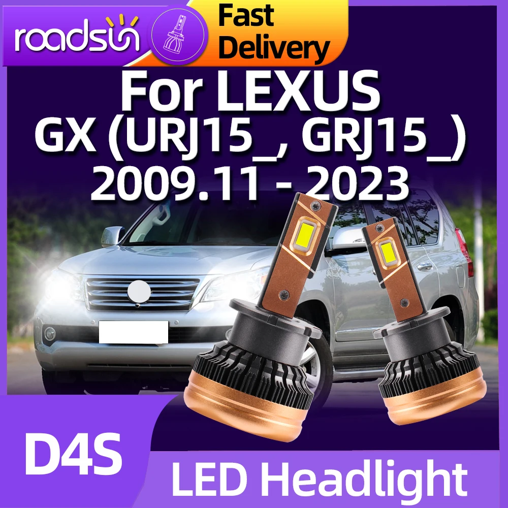 Roadsun Car Light D4S LED Headlight Bulb Replace HID Lamps For LEXUS GX 2009 2010 2011 2012 2013 2014 2015 2016 2017 2018-2023