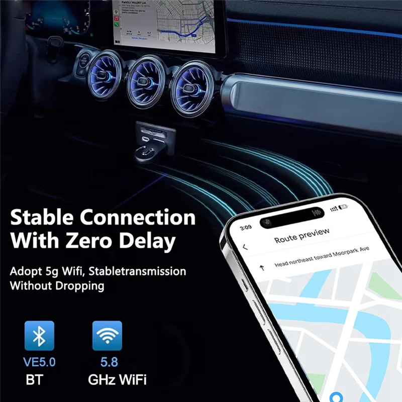 JABS-2 In1 Wireless Carplay Adapter For Android Auto Adapter Bluetooth Wifi Fast Connection For Wired Carplay Android Auto