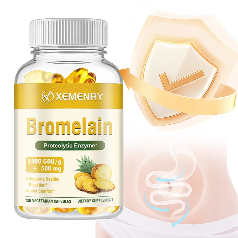 

Bromelain Capsules - Supports Cardiovascular and Immune Health, Antioxidant, Cleansing, and Protects The Lungs