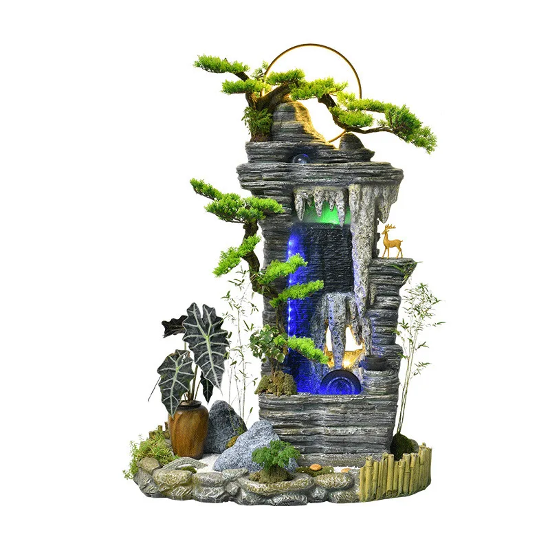Taihu stone simulation fountain ornament, garden stalactite flowing water, garden sand table landscaping decoration