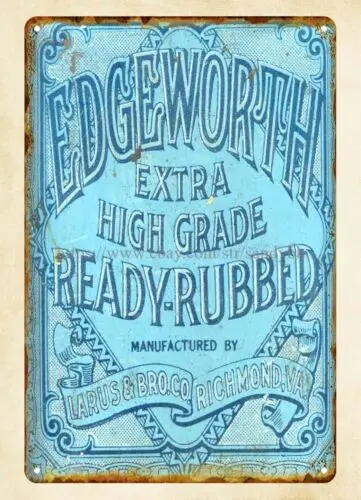 Edgeworth Tobacco Tin metal tin sign brewery bar vintage tin signs