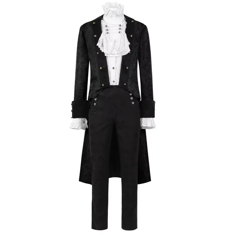 Vintage Overcoat Lapel Collar Long Trench Men Frock Coat Gothic Punk Victorian Costume Tailcoat
