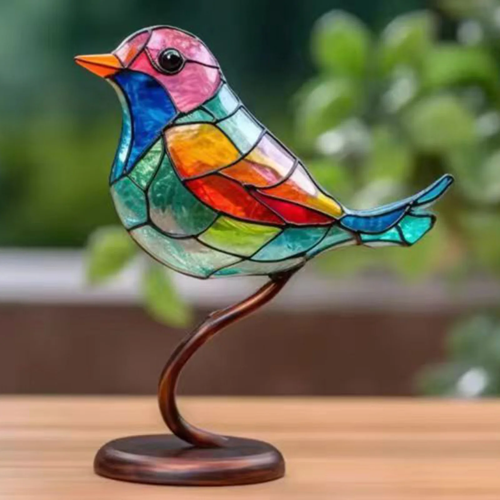 Acrylic Birds on Branch Statue Art Craft Desktop Birds Sculpture Collectibles Holiday Gifts Home Decor for Living Room Bedroom