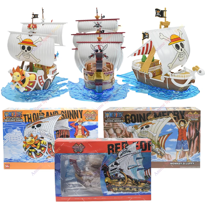 Figuras de acción de One Piece, modelo de ensamblaje de Thousand Sunny Going, barco pirata, Fiugrine, juguetes Shanks, 18cm