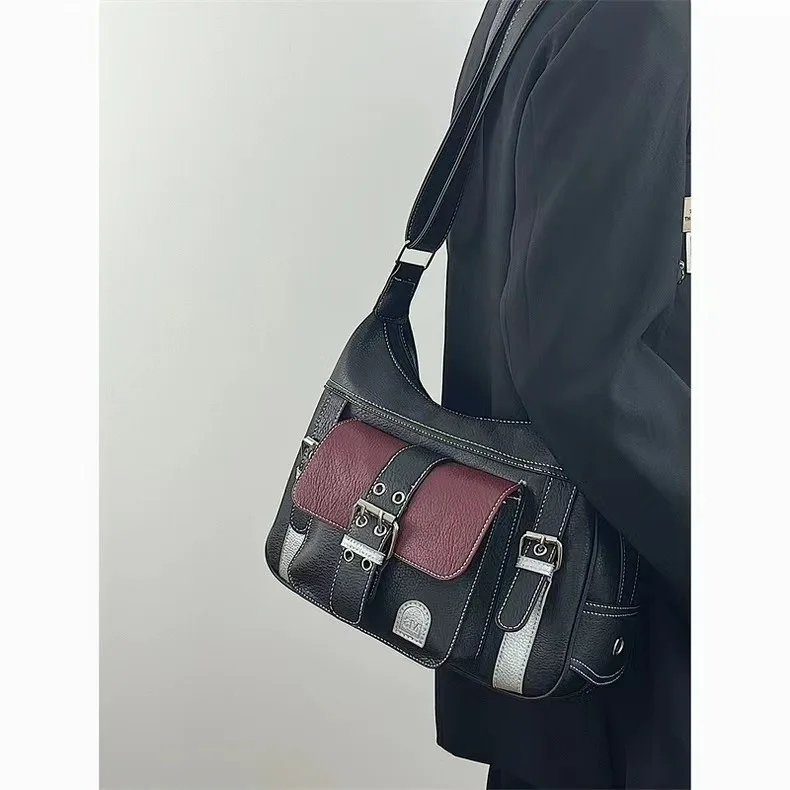 

Сумка через плечо контрастного цвета в стиле ретро, новинка осени и зимы 2021, женская сумка-локомотив для горячих девушек y2k