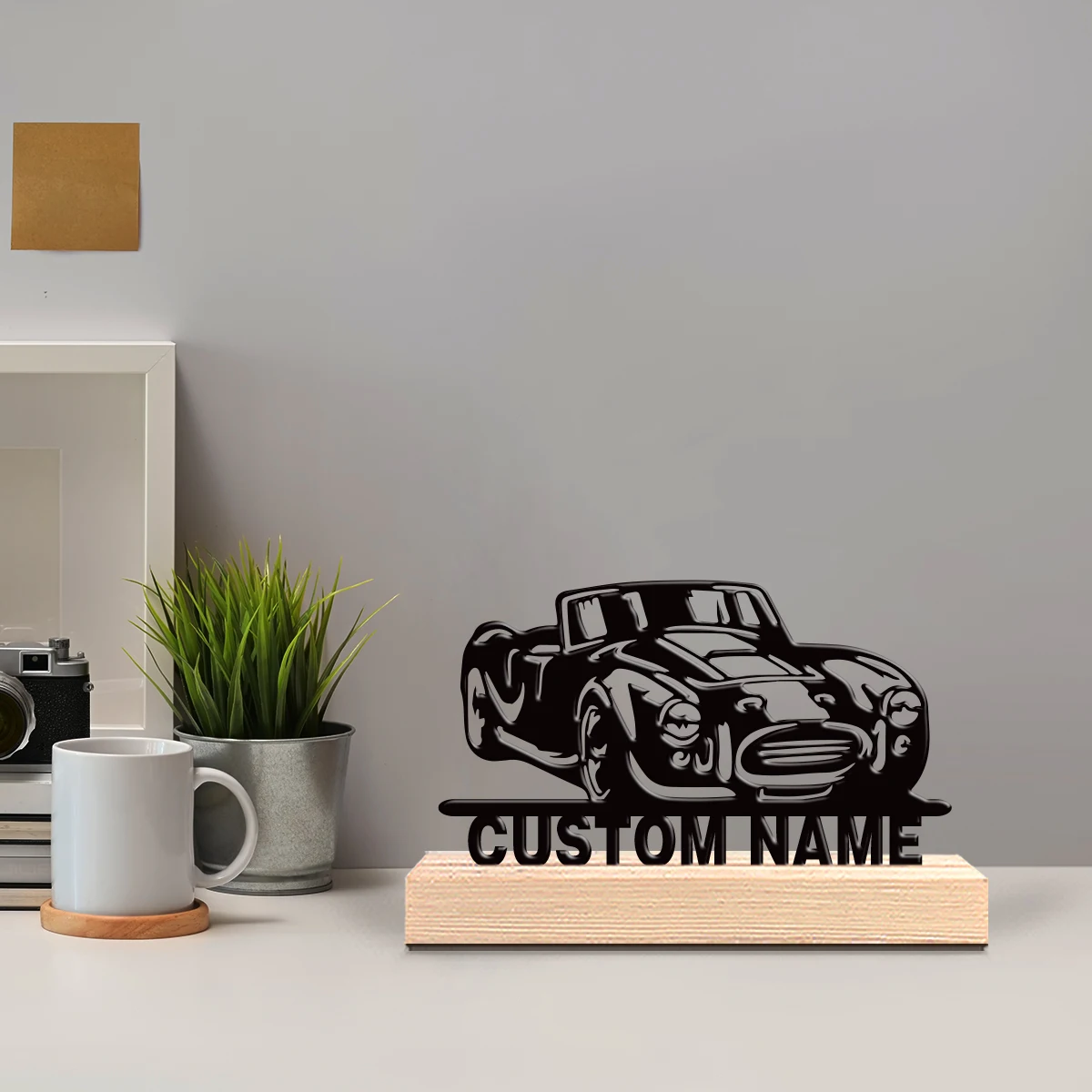 1pc Personalized Custom Convertible Metal Statues With Wooden Base Tabletop Decoration Vintage Photography Gift with Wooden Base