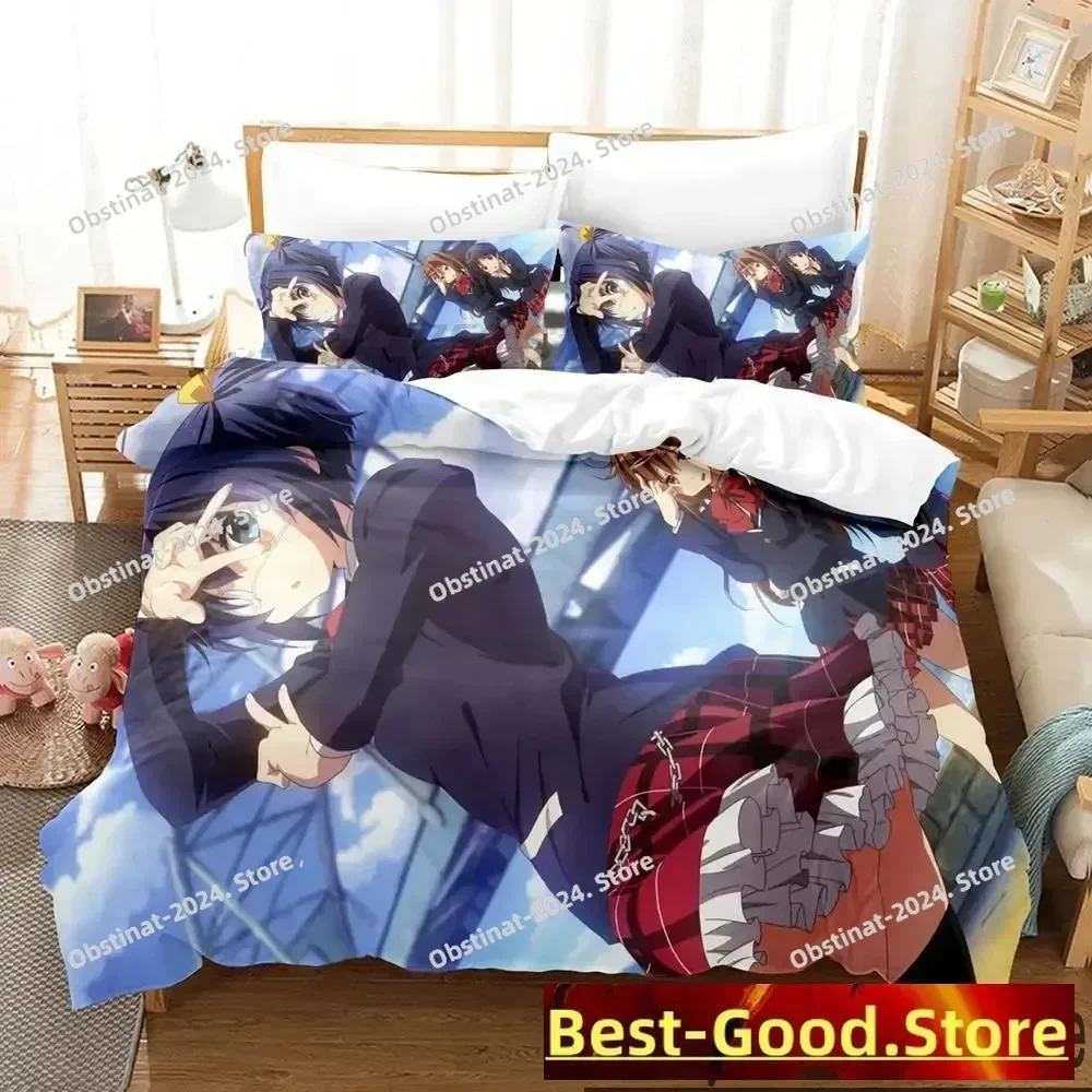 2025 애니메이션 러브, 중2병 & 기타 환상 침구 세트 베개 커버 포함 침대 이불 커버 부드러운 싱글 더블 퀸 슈퍼 킹 사이즈