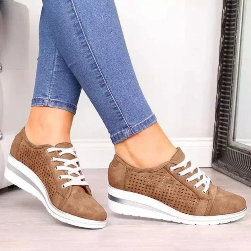 Sommer Dame Schuhe Frauen lässig Turnschuhe hohl atmungsaktiv Frauen Laufs chuh Outdoor Wedges Plattform Trainer Zapatos Mujer