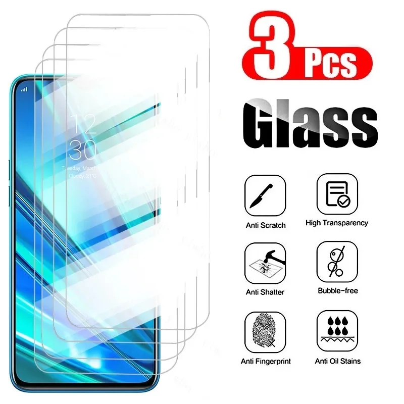 3Pcs Tempered Glass For OPPO Realme 3 2 5 6i X2 V5 5G Pro Screen Protector