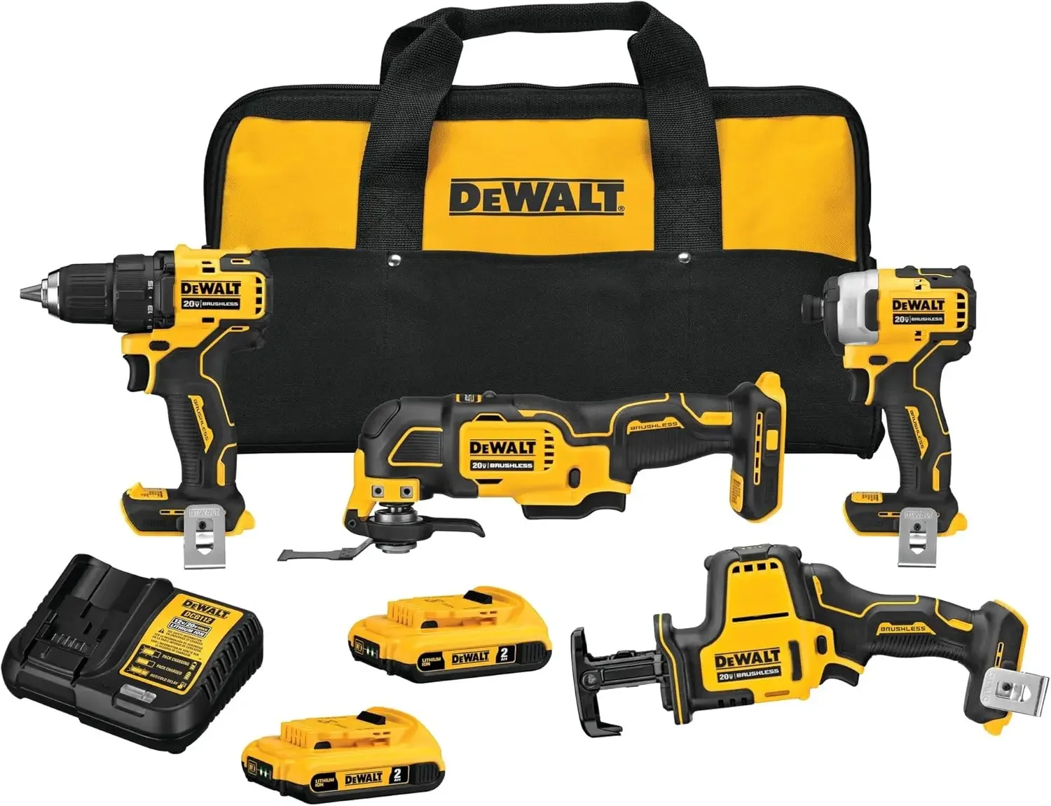 DEWALT DCK489D2 ATOMIC 20V MAX* Brushless Cordless 4-Tool Combo Kit